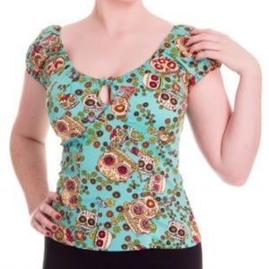 Hell Bunny Skull Love Top Great Condition XXS